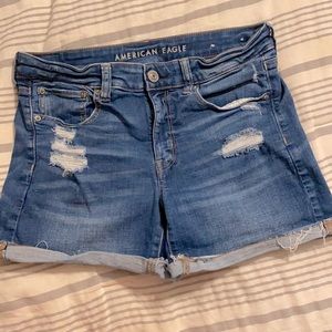 American Eagle Blue Jean Short, “Next Level Midi Super Stretch,” Size 10
